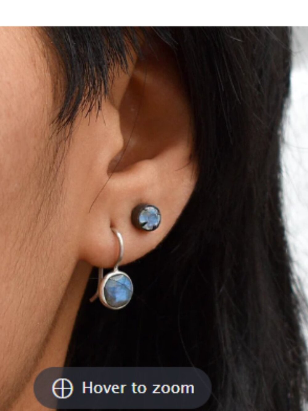 NEW! $60 Jane Diaz faceted labradorite & oxidized sterling silver stud earrings